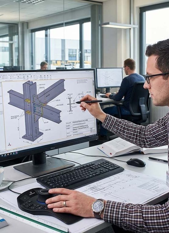 Stahlbau Detailplanung Stahlbau-Detailplanung für Industrie- & Gewerbebau – fertigungsgerechte Konstruktions- und Anschlussdetails